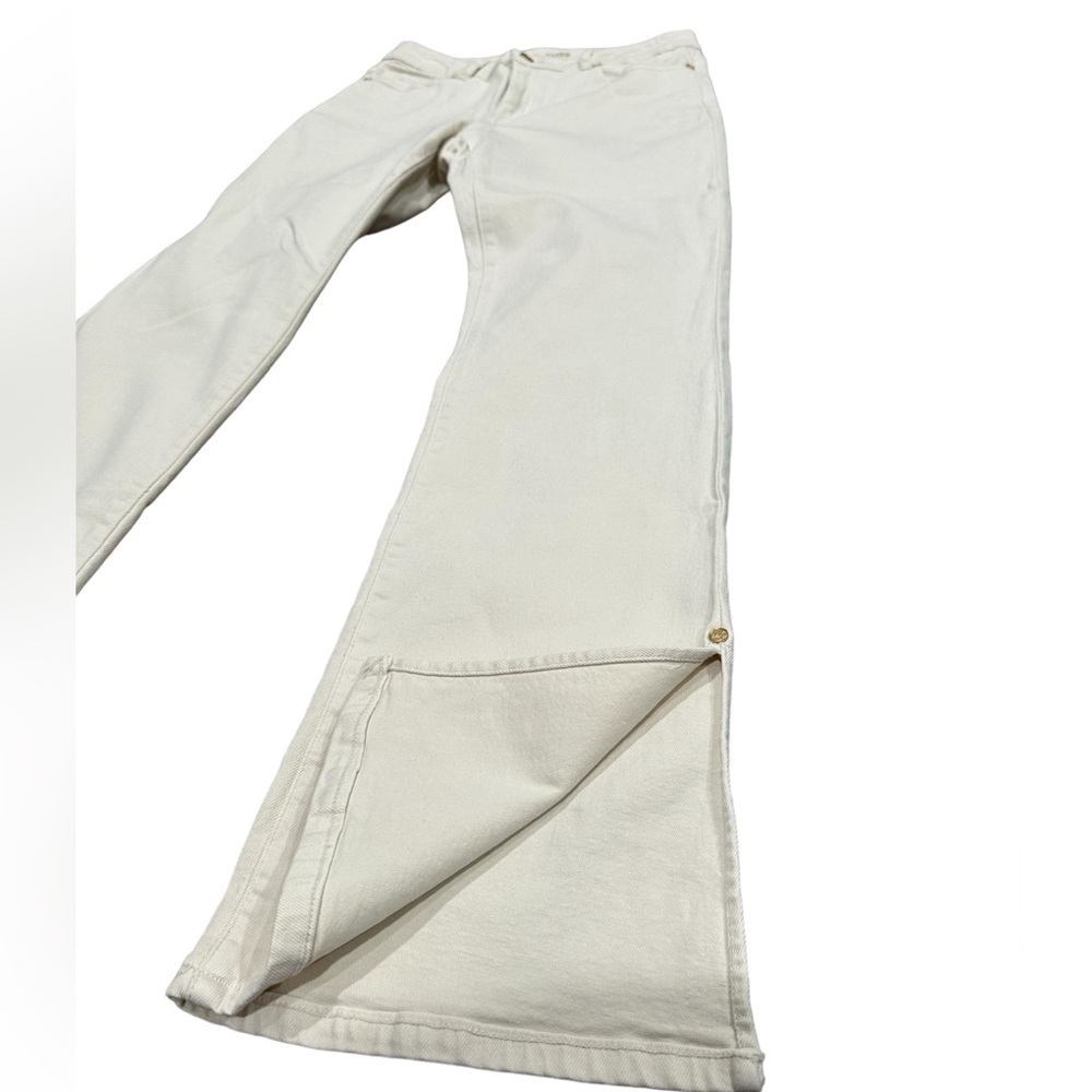 NWT MICHAEL KORS Split-Hem Cropped Flared Jeans / Bone Color / Size 4 - Picture 3 of 16